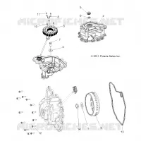 ENGINE, STATOR COVER AND FLYROUE
