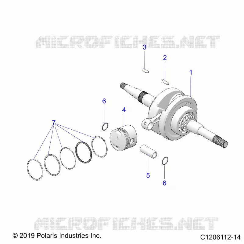 ENGINE, VILEBREQUIN AND PISTON