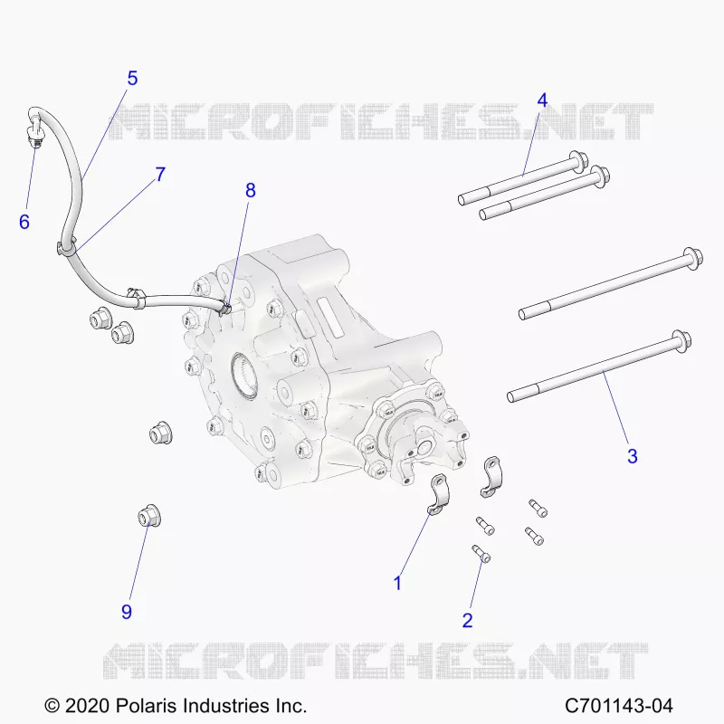 SYSTÃˆME DE TRANSMISSION, GEARCASE, REAR, MOUNTING