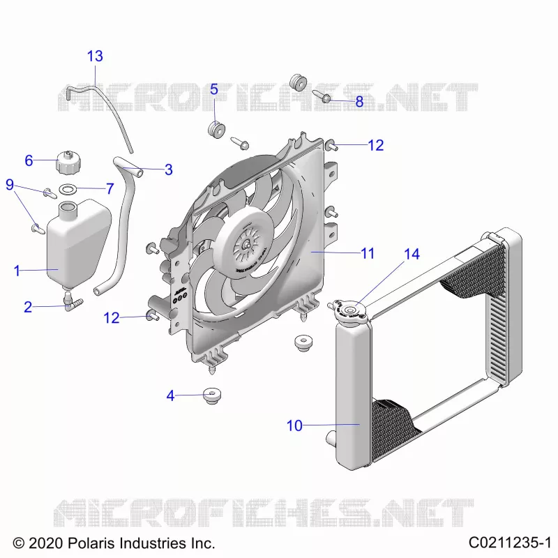 ENGINE, SYSTÃˆME DE REFROIDISSEMENT, RADIATOR, FAN & OVERFLOW BOTTLE