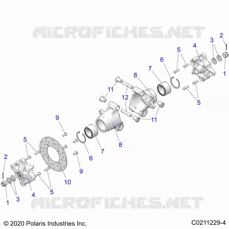 SUSPENSION ARRIERE HUBS, CARRIER AND BRAKE DISC