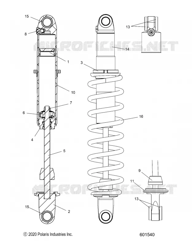 SUSPENSION, AMORTISSEUR ARRIERE TRACK, MONOTUBE, 7045533