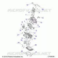 ENGINE, CRANKCASE AND VILEBREQUIN