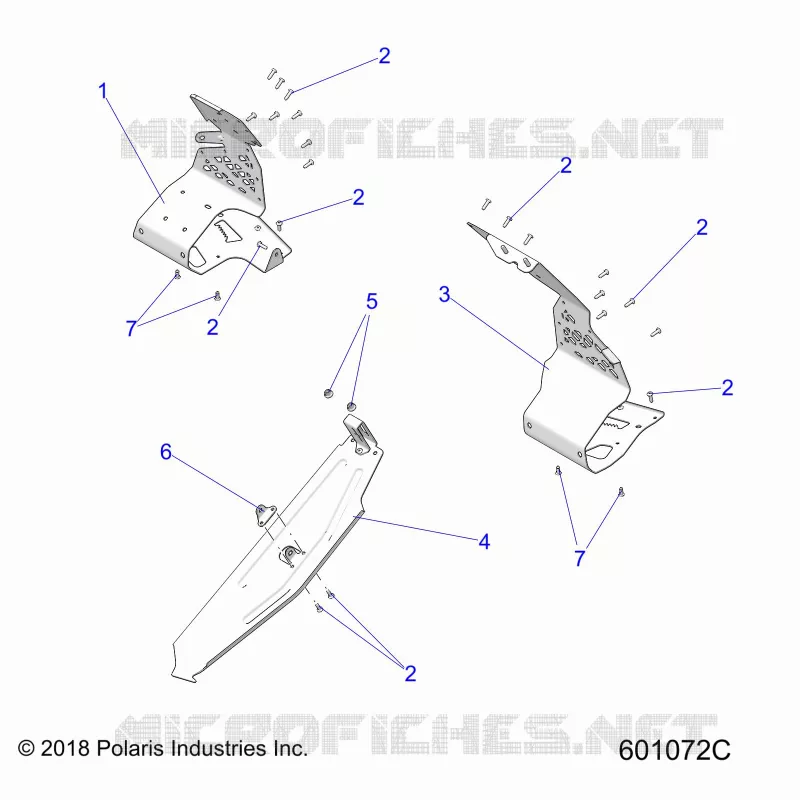 CHASSIS, PROTECTION D'EMBRAYAGE AND FOOTRESTS