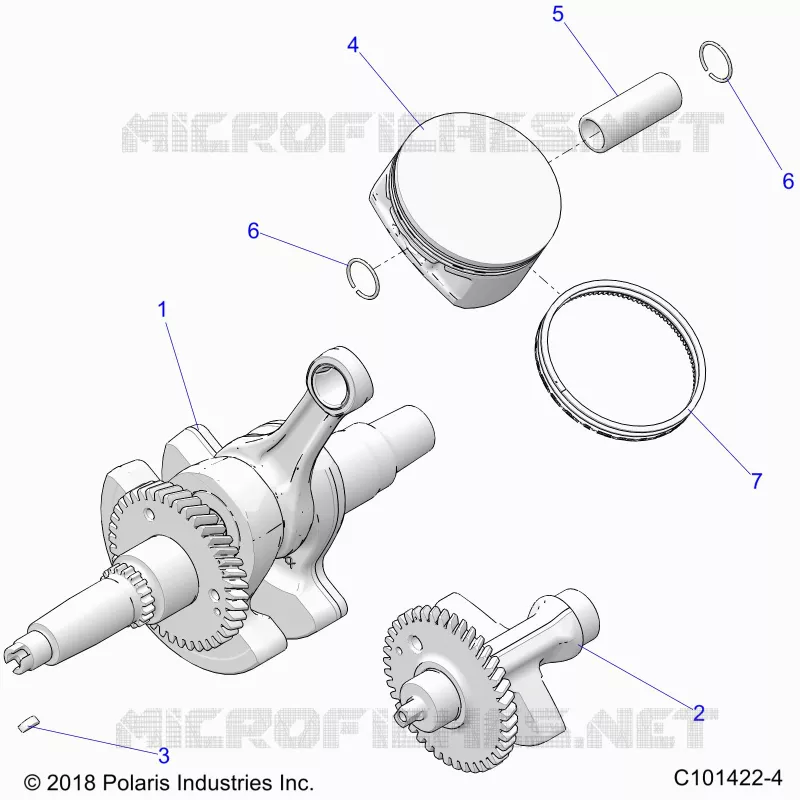 ENGINE, VILEBREQUIN, PISTON AND BALANCE SHAFT
