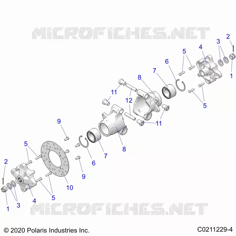 SUSPENSION ARRIERE HUBS, CARRIER AND BRAKE DISC