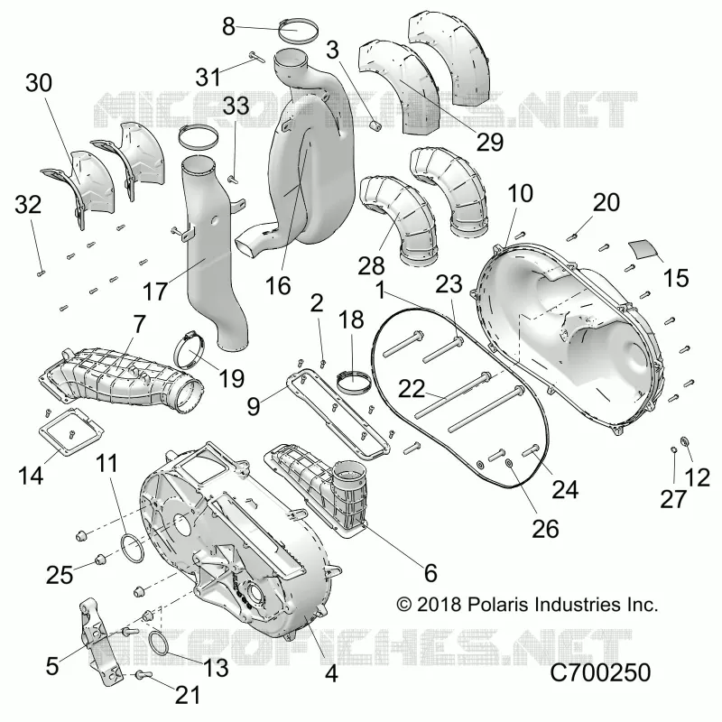 DRIVE TRAIN, COUVERCLE D'EMBRAYAGE AND DUCTING