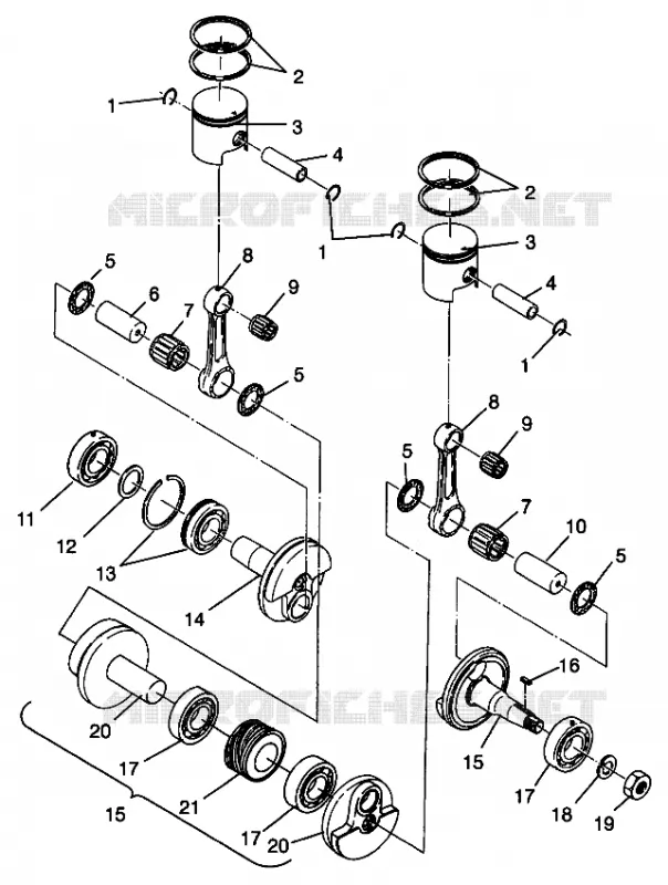 PISTON ET VILEBREQUIN WIDETRAK LX 0982065 AND EUROPEAN WIDETRAK LX E982065 (4943884388C010)