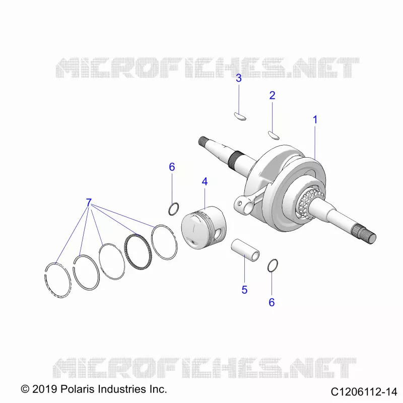 ENGINE, VILEBREQUIN AND PISTON