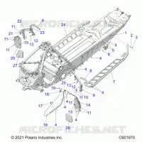 CHASSIS, PROTECTION D'EMBRAYAGE, FOOTRESTS, AND RUNNING BOARDS