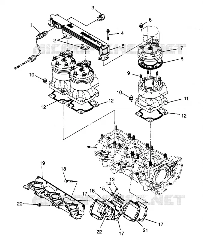 CYLINDRE   COLLECTEUR  SLX 780 B954287 (4933953395B014)