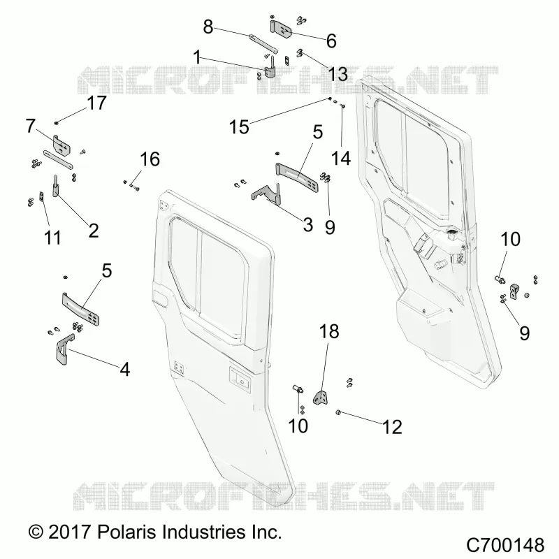 PORTES, REAR, FULL, MOUNTING