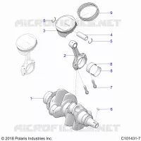 ENGINE, VILEBREQUIN AND PISTON