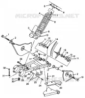 BRAS OSCILLANT ET AMORTISSEUR ARRIERE Scrambler 400L W97BC38C (4939893989B014)