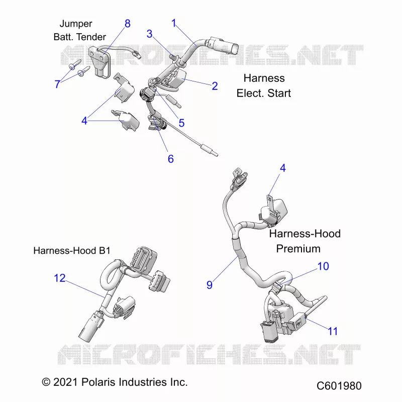 ELECTRICITE, WIRE HARNESS, HOOD, ELEC. START