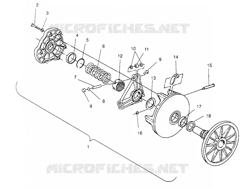 EMBRAYAGE DE TRANSMISSION ASSEMBLY 440 XCR 0951660 (4929112911C001)