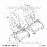 SIEGE BELT MOUNTING, REAR, 6 POINT