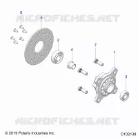 ROUES, FRONT HUB AND BRAKE DISK