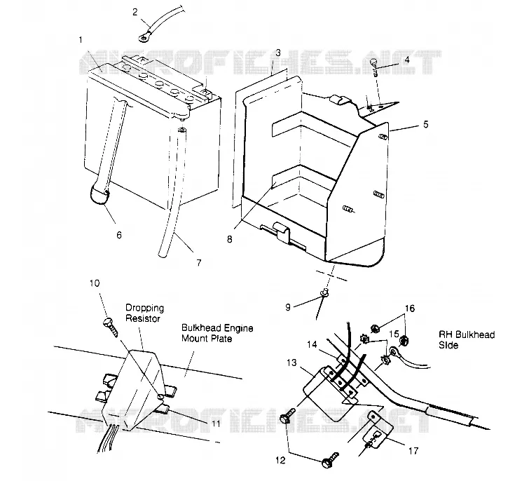 SUPPORT BATTERIE ASSEMBLY  RXL 0956768 (4930783078B014)