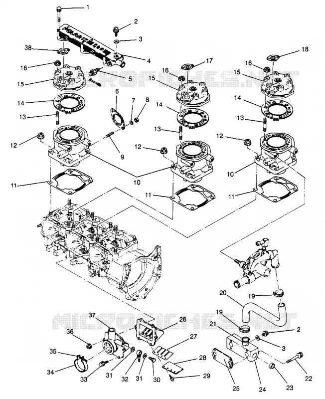 CYLINDRE ET COLLECTEUR ASSEMBLY Storm 0965782, Storm SKS 0965582, Euro Storm (4931593159D001)
