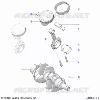 ENGINE, VILEBREQUIN AND PISTON