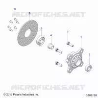 ROUES, FRONT HUB AND BRAKE DISK
