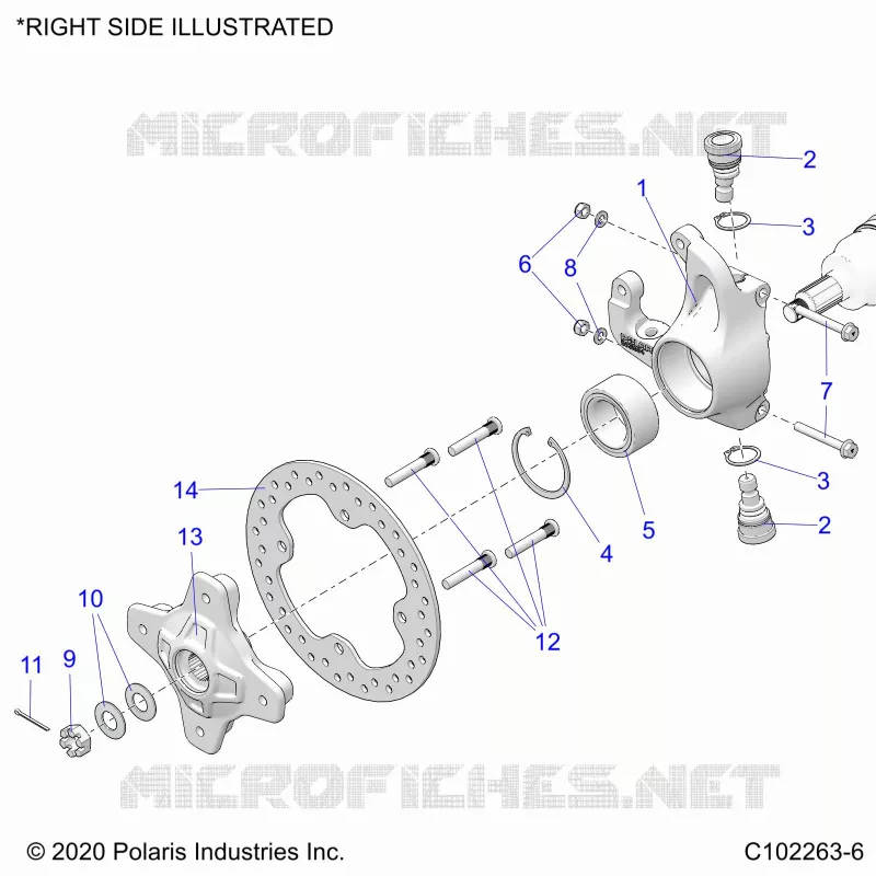 SUSPENSION AVANT HUB, KNUCKLE AND BRAKE DISC