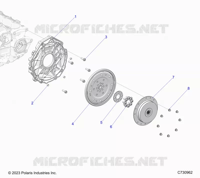 ENGINE, TRANSMISSION ADAPTOR AND FLEX PLATE 