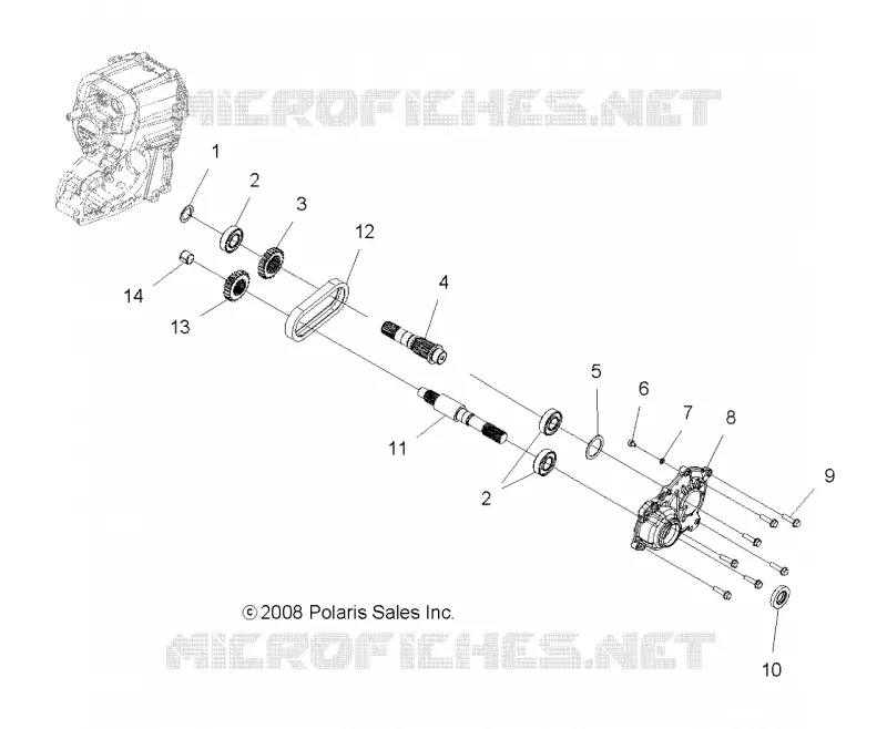 SYSTÈME DE TRANSMISSION, PONT PRINCIPAL OUTPUT SHAFT