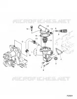 MOTEUR, WATER FLANGE AND THERMOSTAT