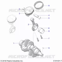 ENGINE, VILEBREQUIN AND PISTON