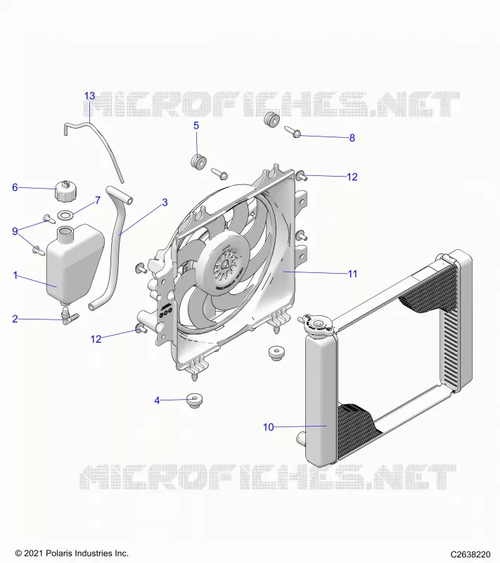 ENGINE, SYSTÃˆME DE REFROIDISSEMENT, RADIATOR, FAN & OVERFLOW BOTTLE