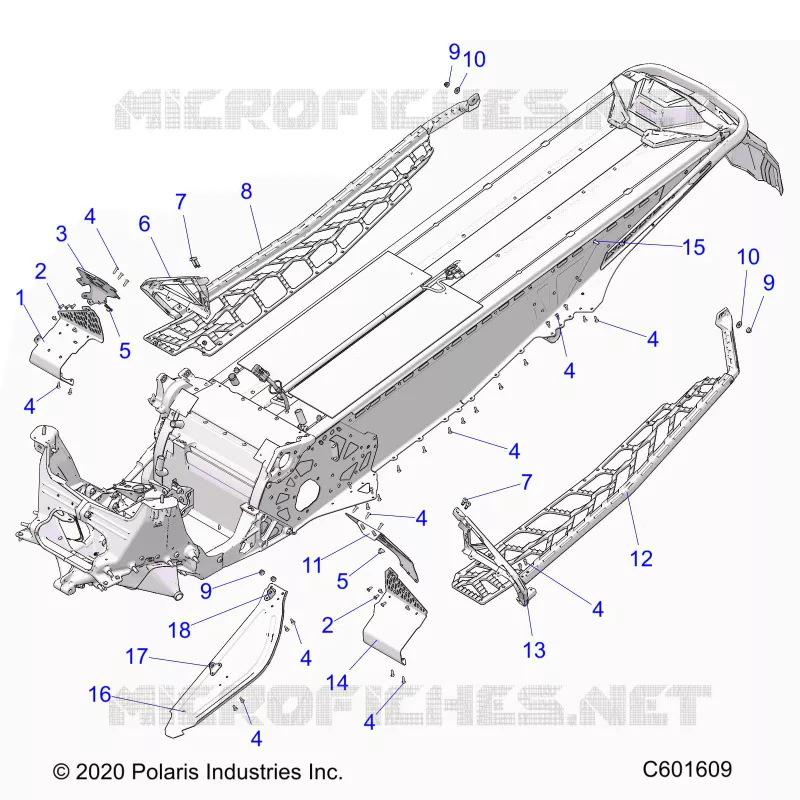 CHASSIS, PROTECTION D'EMBRAYAGE, FOOTRESTS, AND RUNNINGBOARDS
