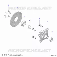 ROUES, FRONT HUB AND BRAKE DISK