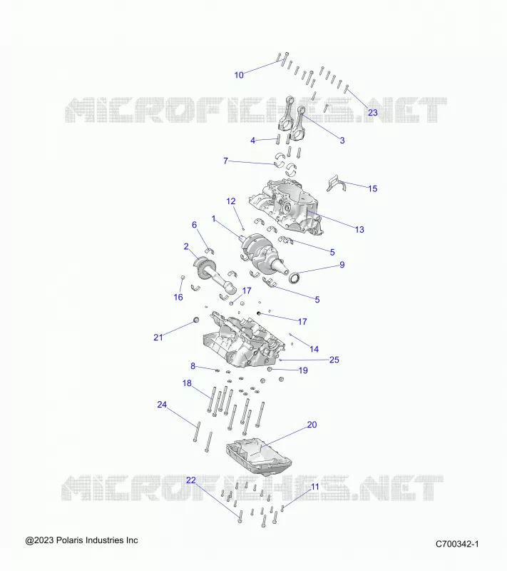 ENGINE, CRANKCASE AND VILEBREQUIN