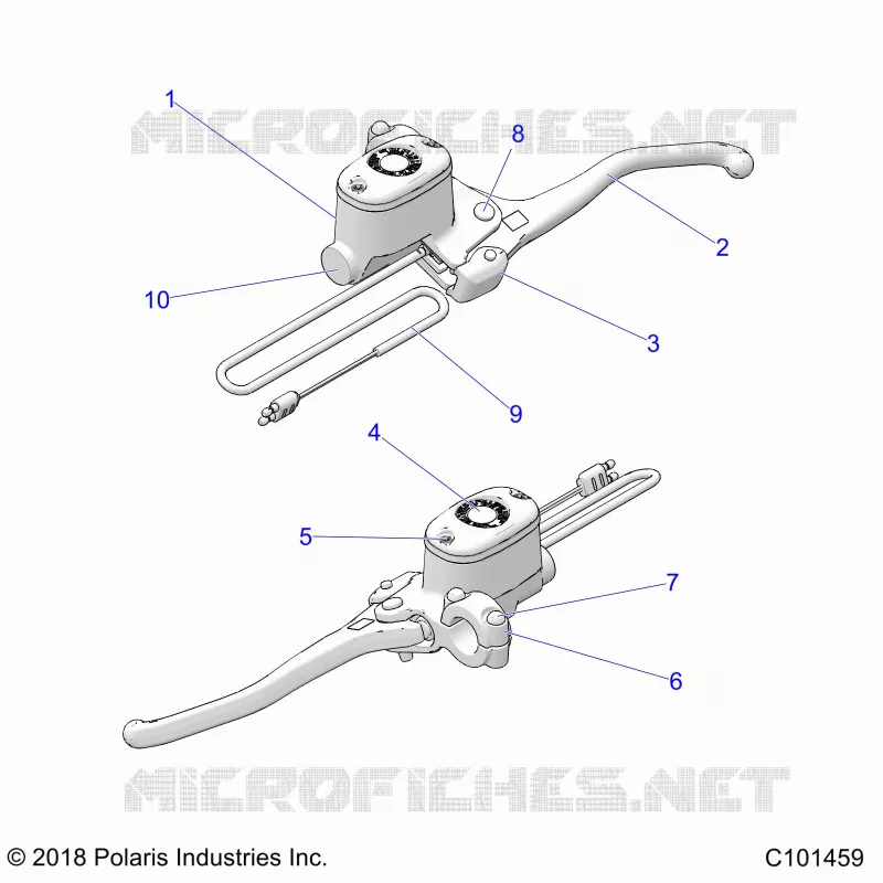 FREIN AVANT BRAKE LEVER AND MASTER CYLINDER
