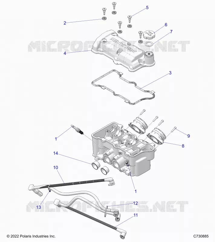ENGINE, THROTTLE BODY AND COUVERCLE SOUPAPE