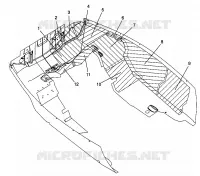 PROTECTION ANTI CHALEUR CARROSSERIE AVANT ULTRA TOURING 0985378 and EUROPEAN ULTRA TOURING E985378 (4943404340A012)