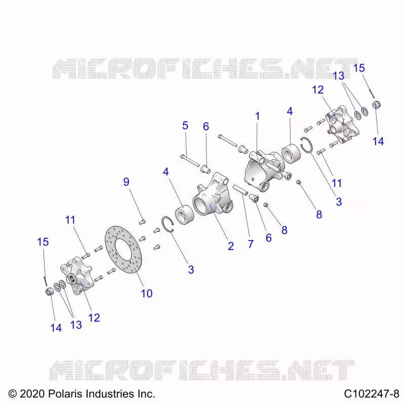 SUSPENSION ARRIERE HUBS, CARRIER AND BRAKE DISC