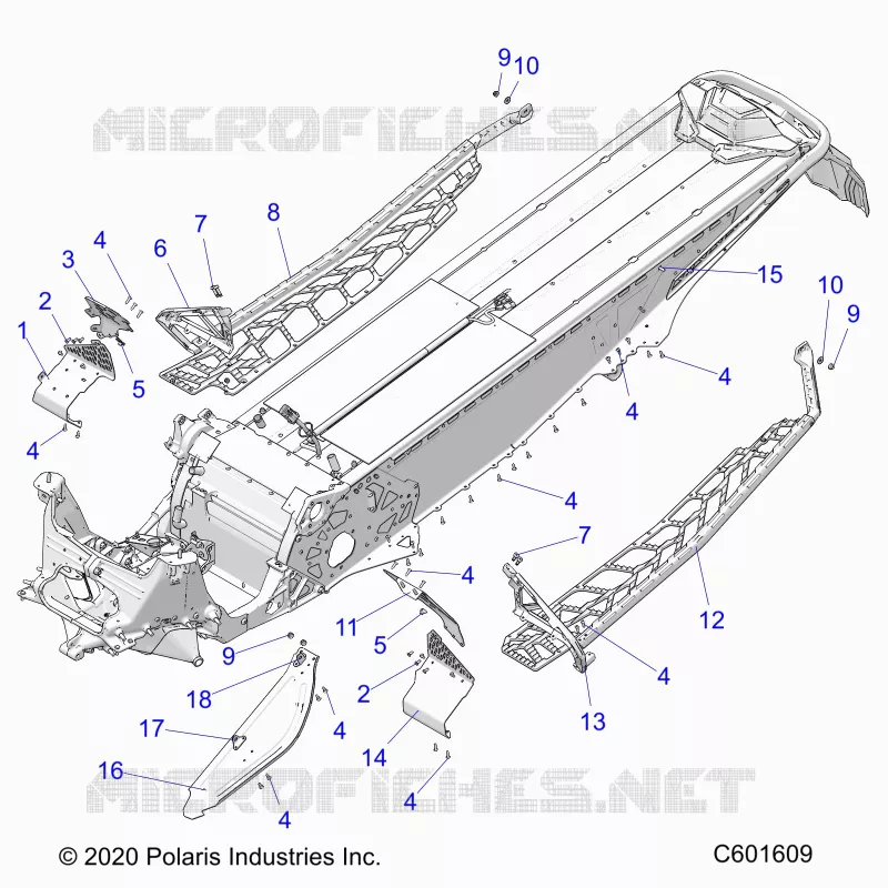CHASSIS, PROTECTION D'EMBRAYAGE, FOOTRESTS, AND RUNNINGBOARDS