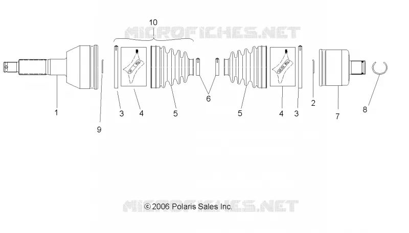 ARBRE DE TRANSMISSION ARRIERE, LH, RH