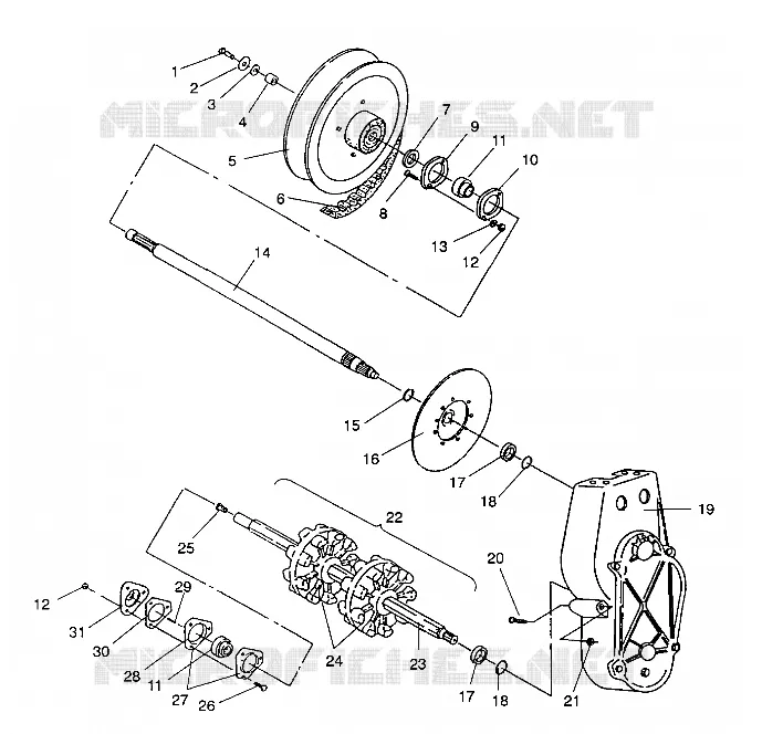 SYSTÈME DE TRANSMISSION ASSEMBLY LITE GT/0933133 AND  STARLITE GT/0933127 (4923232323015A)