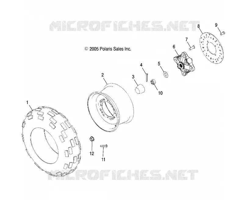 ROUES, FRONT TIRE AND BRAKE DISC