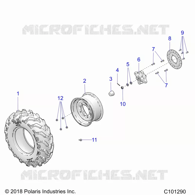ROUES, FRONT TIRE AND BRAKE DISC