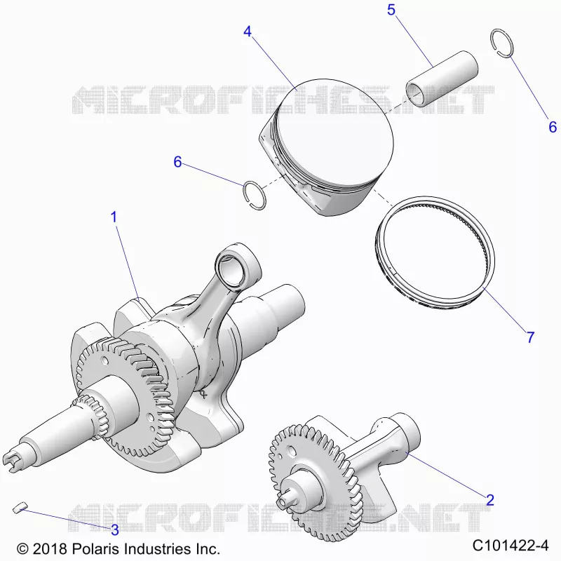 ENGINE, VILEBREQUIN, PISTON AND BALANCE SHAFT