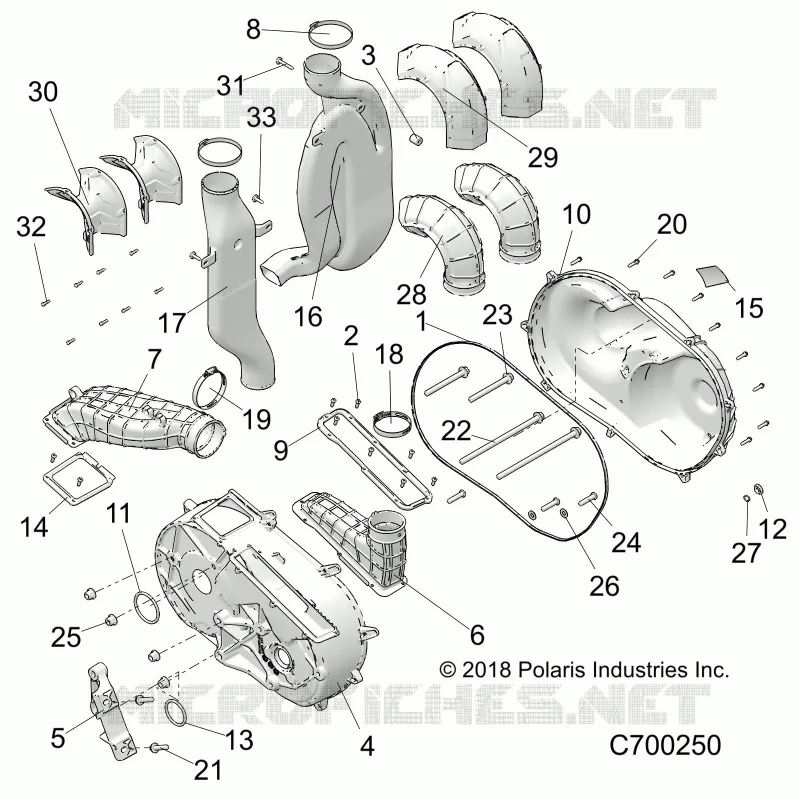 DRIVE TRAIN, COUVERCLE D'EMBRAYAGE AND DUCTING
