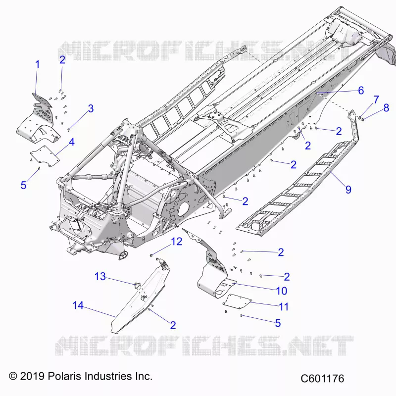 CHASSIS, PROTECTION D'EMBRAYAGE, FOOTRESTS, AND RUNNINGBOARDS