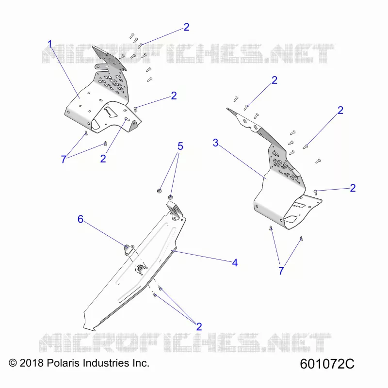 CHASSIS, PROTECTION D'EMBRAYAGE AND FOOTRESTS