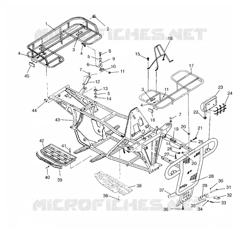 PARE CHOCS / PORTE PAQUET MOUNTING SPORTSMAN 4X4 W958040 (4930403040A007)