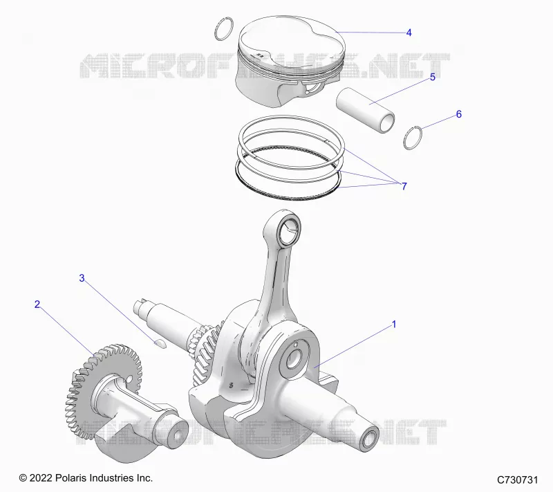 ENGINE, VILEBREQUIN, PISTON AND BALANCE SHAFT